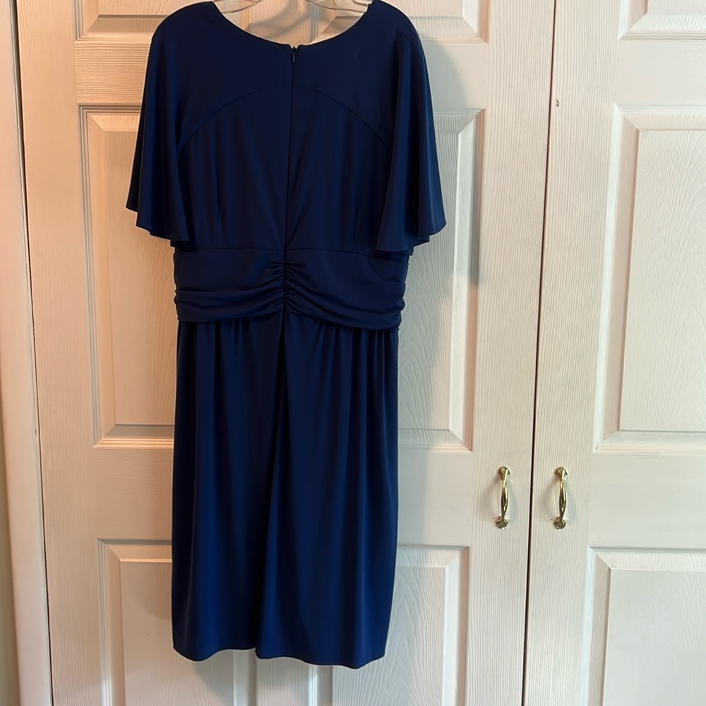 Flattering Beautiful Blue Dress with Plunging Neck